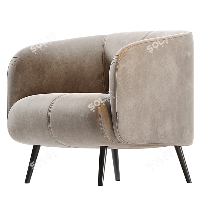 Modern Millennial Amalfi Armchair 3D model image 2