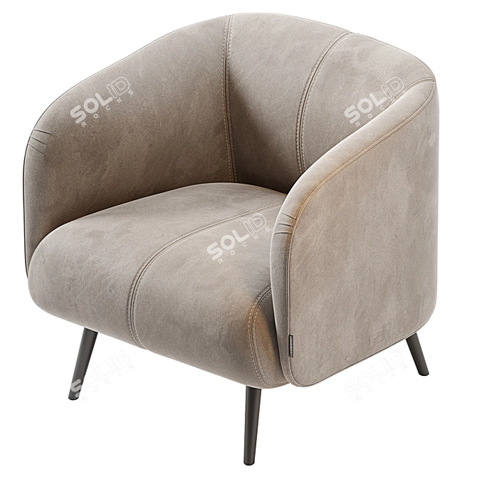 Modern Millennial Amalfi Armchair 3D model image 4