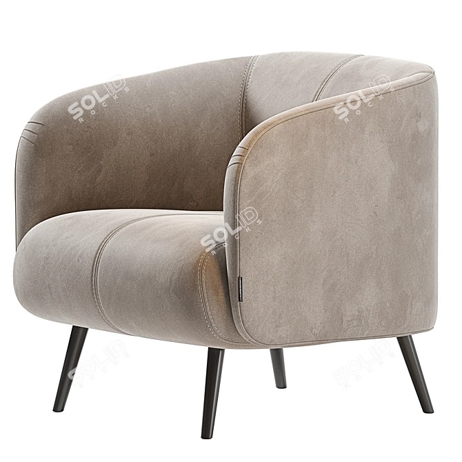 Modern Millennial Amalfi Armchair 3D model image 5