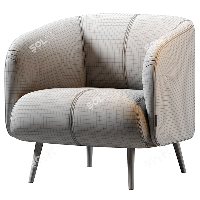 Modern Millennial Amalfi Armchair 3D model image 7