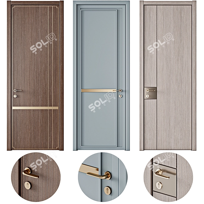 Modern Interior Doors Collection 3D model image 1