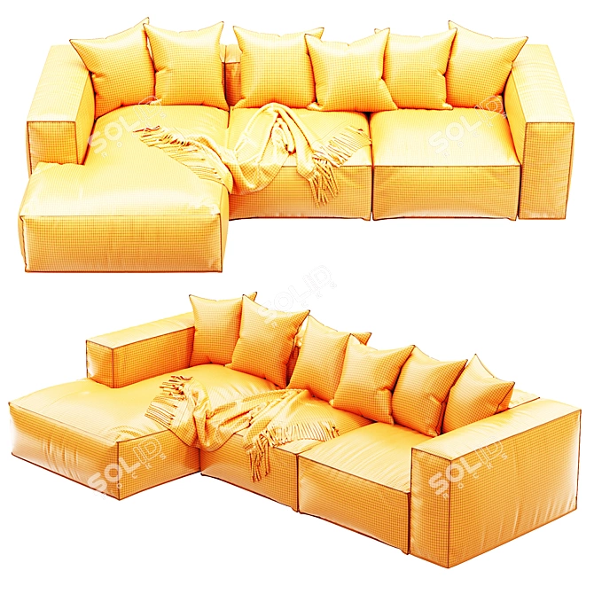 Luxury Arflex Sofa Longue Chaise 3D model image 7