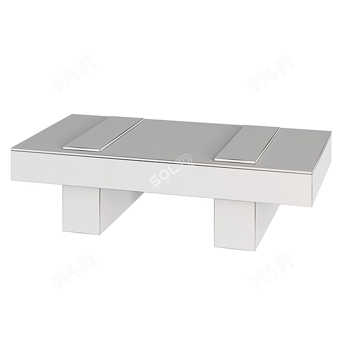 Modern Marble Glass Coffee Table 3D model image 3
