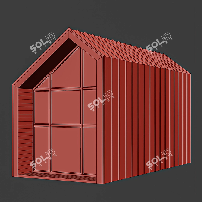 Rustic Cottage Barn House 3D model image 4