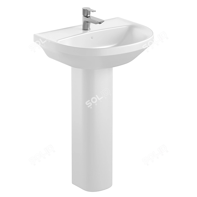 Eurovit 1 Tap Pedestal Basin 3D model image 1