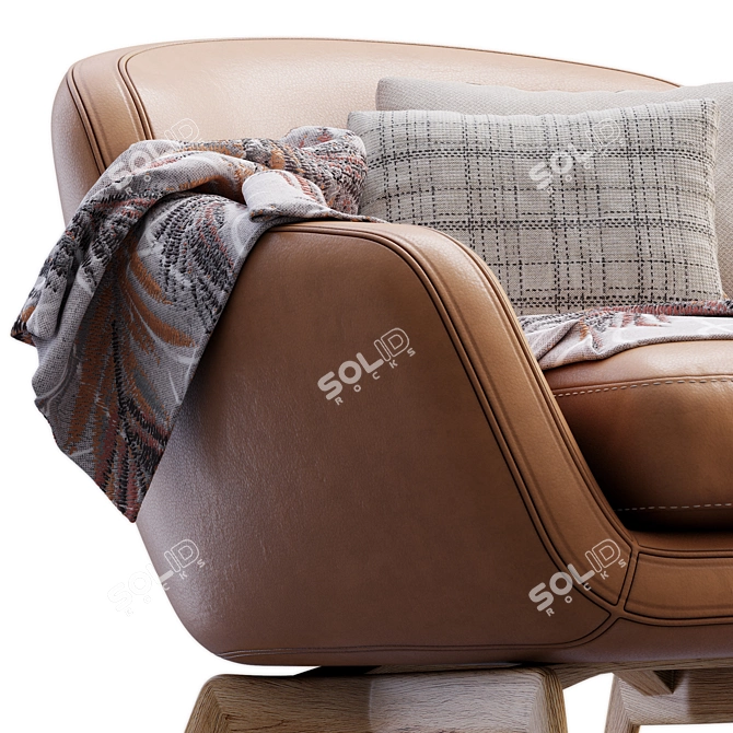 Stylish Leather Armchair Furniture Design 3D model image 2
