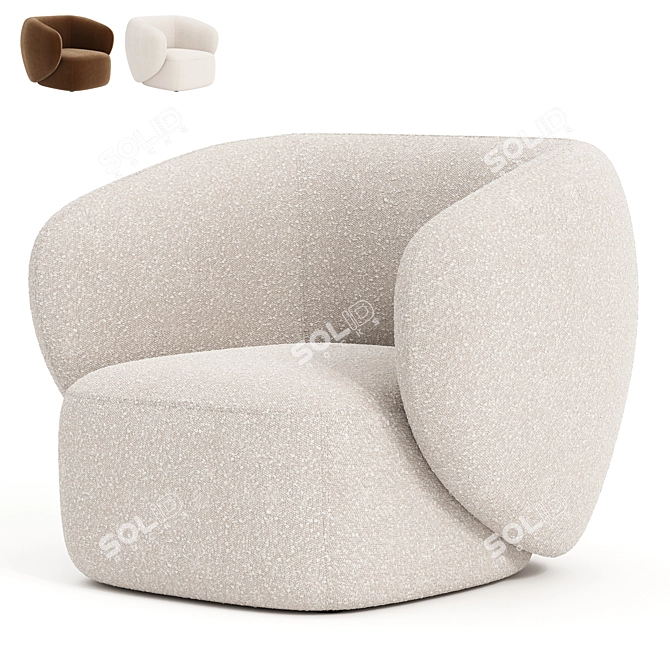 Stylish Swell Armchair 2014 3D model image 1