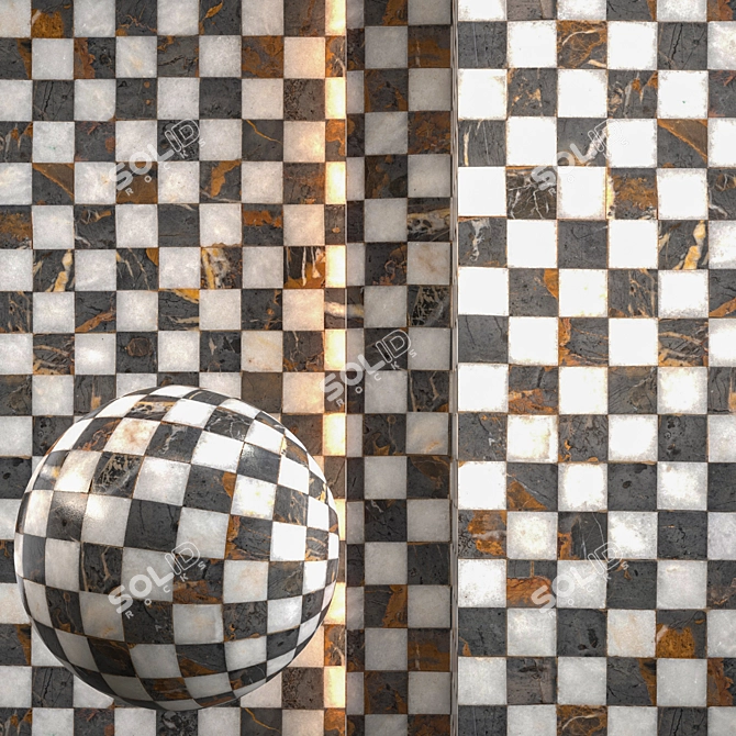 Seamless Pavement Texture Set 3D model image 1