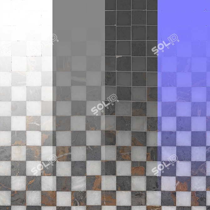 Seamless Pavement Texture Set 3D model image 2