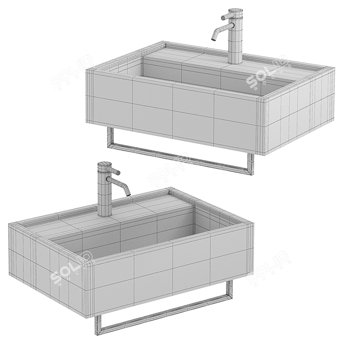 Contemporary Studio Bagno Mini Basin 3D model image 2