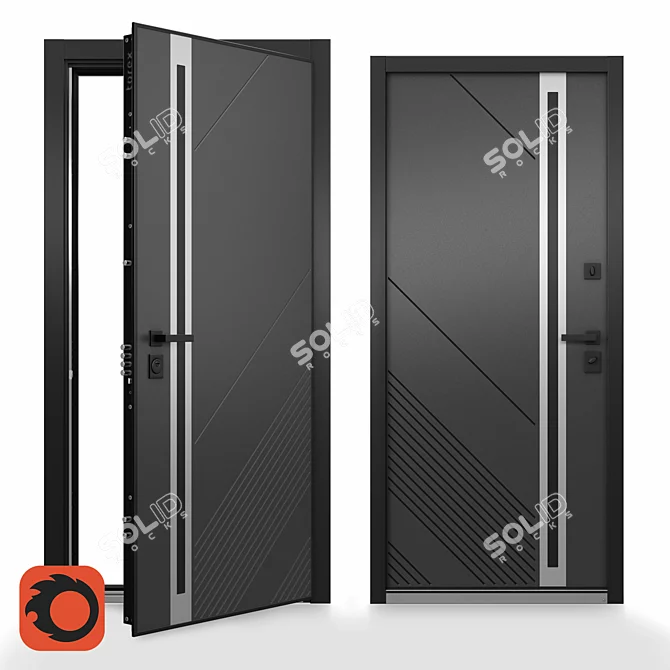 Modern Urban Style Entry Door 3D model image 1