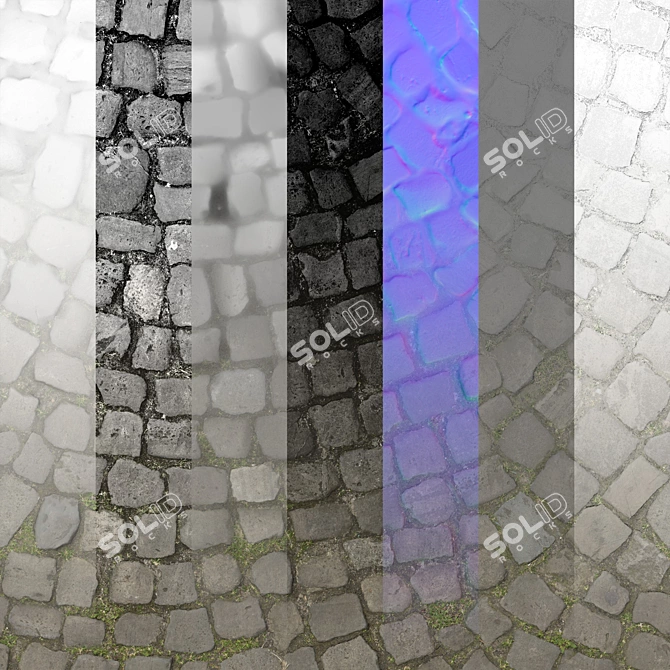 Seamless Pavement Texture Bundle 3D model image 2