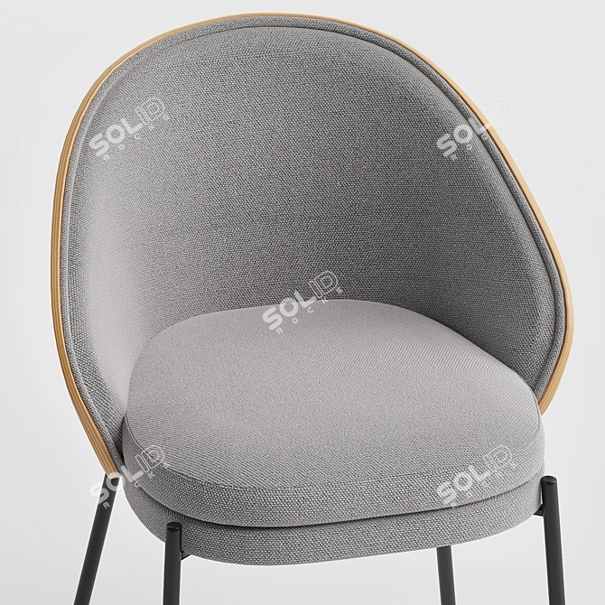 Eamy Light Grey Ash Chair 3D model image 3