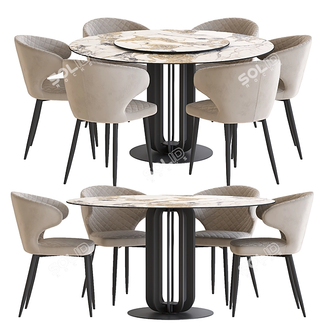 Bolzano Dining Set with B606 Stool 3D model image 5