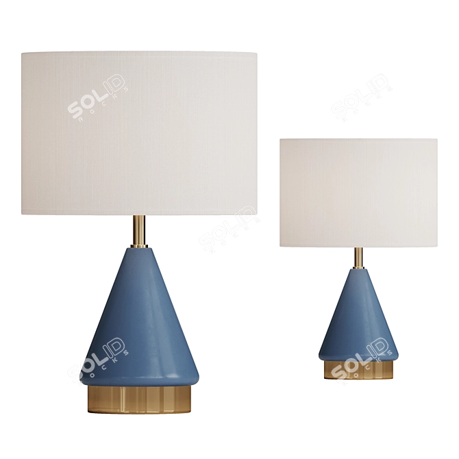 Elegant Metalized Glass USB Lamp 3D model image 1