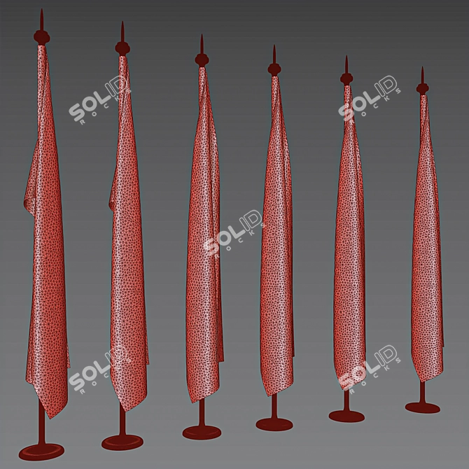 Flag Collection Kit, 6 Flags 3D model image 2