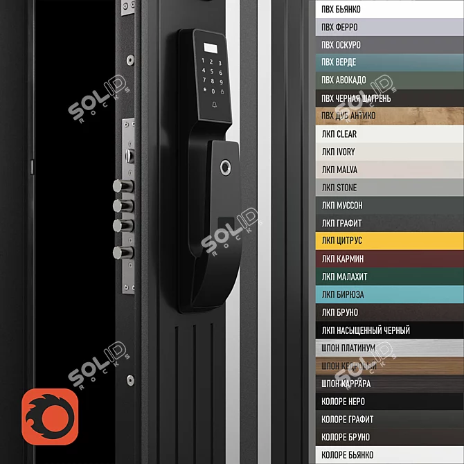 Ultimatum Edge Premium Entry Doors 3D model image 2