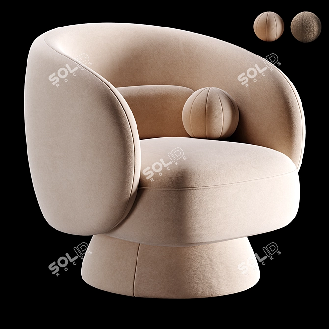 Swivel Barrel Chair Wool Texture 3D model image 1