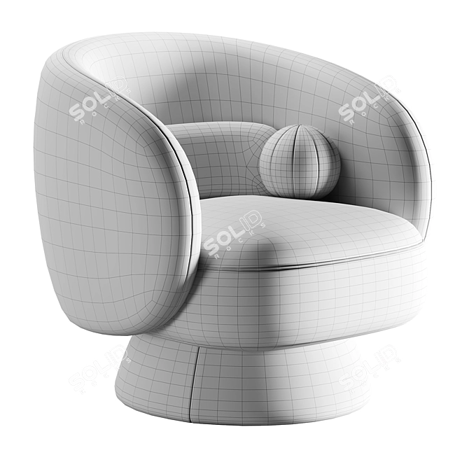 Swivel Barrel Chair Wool Texture 3D model image 4