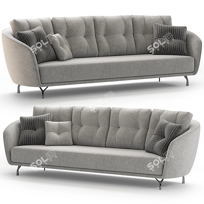 Sleek Modern Sofa ETHOS 3D model image 1