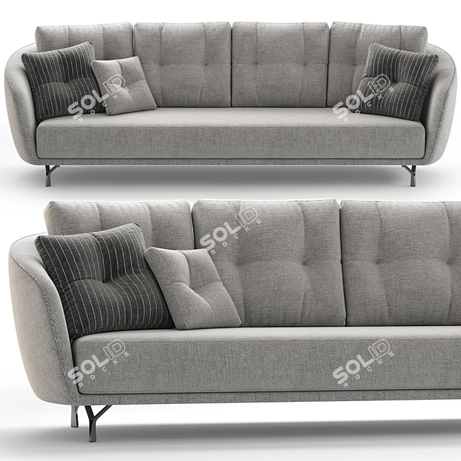 Sleek Modern Sofa ETHOS 3D model image 2