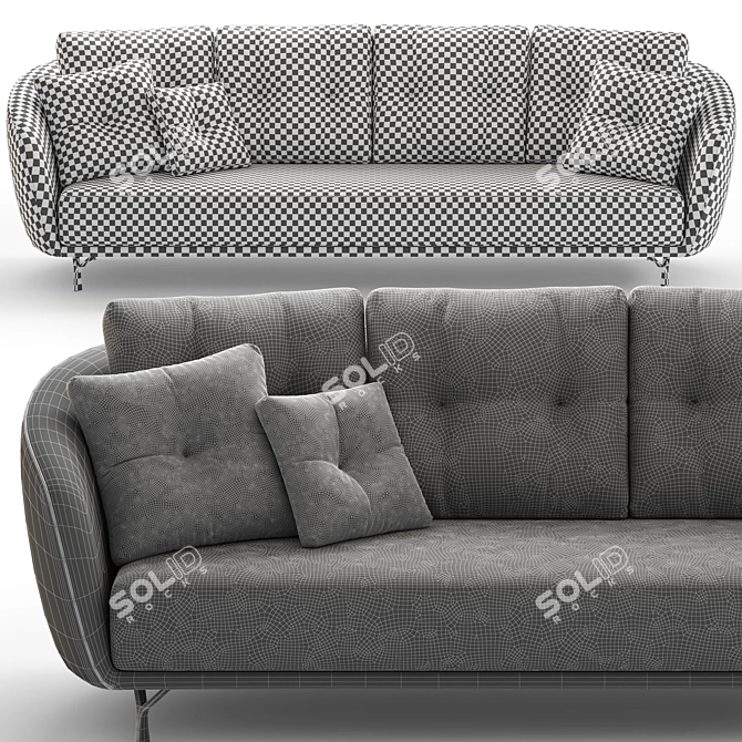 Sleek Modern Sofa ETHOS 3D model image 6