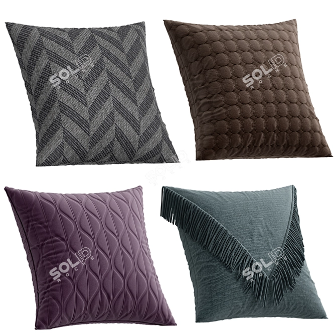 Fabric Texture Decorative Cushions 3D model image 1