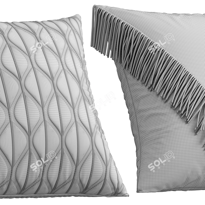 Fabric Texture Decorative Cushions 3D model image 7