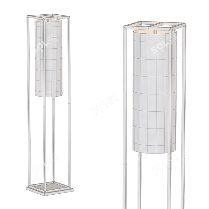 Minimalist Silver Floor Lamp 3D model image 2