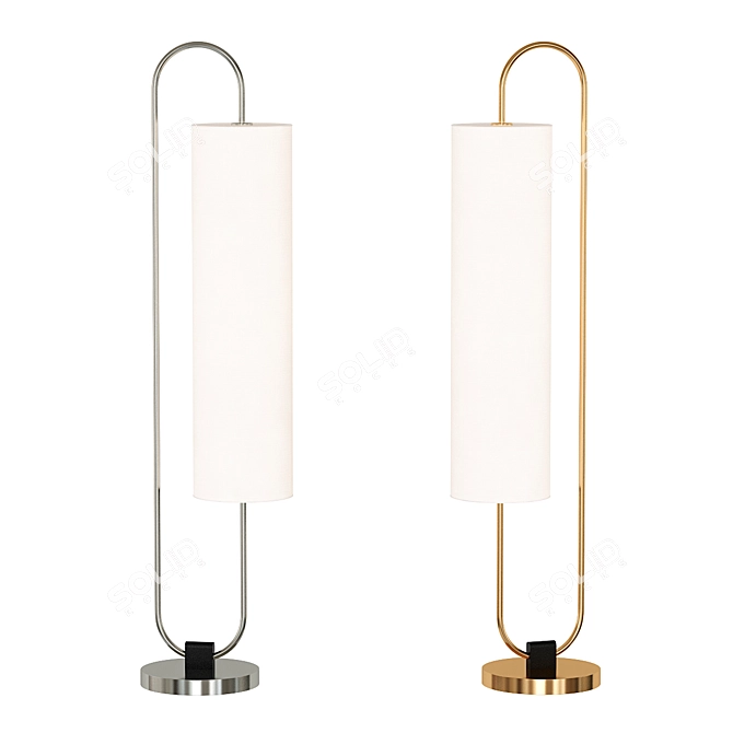 Modern Brushed Nickel Floor Lamp 3D model image 1