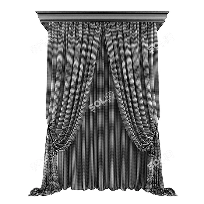 Modern Sheer Curtains Set White 3D model image 2