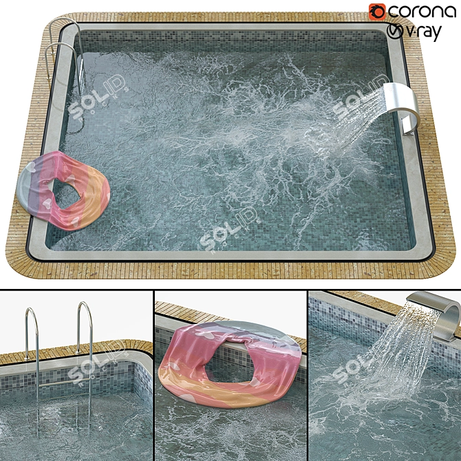 Modern 3D Pool Design 3D model image 1