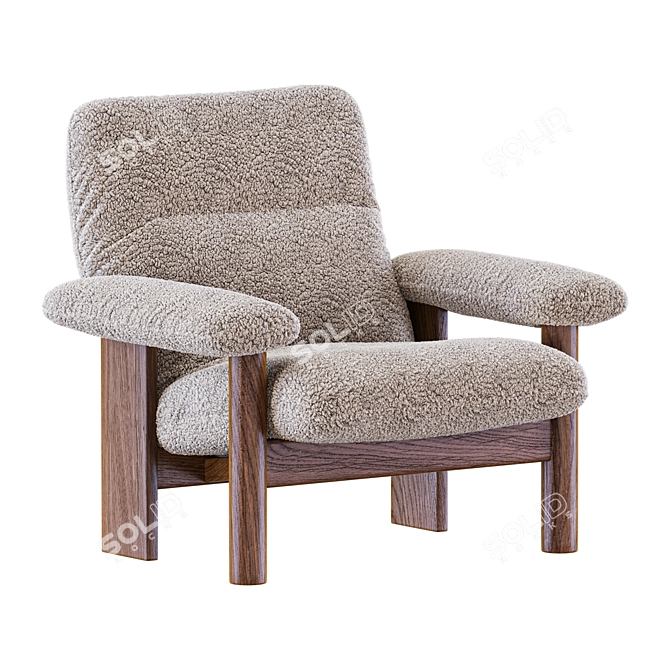 Stylish brasilia Armchair Set 3D model image 2