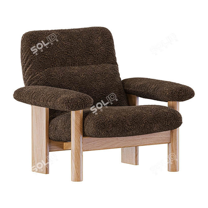 Stylish brasilia Armchair Set 3D model image 3