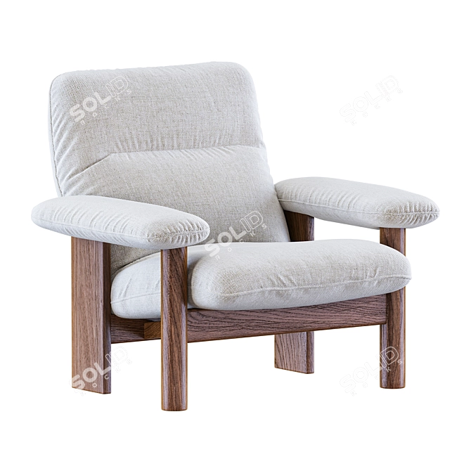Stylish brasilia Armchair Set 3D model image 4