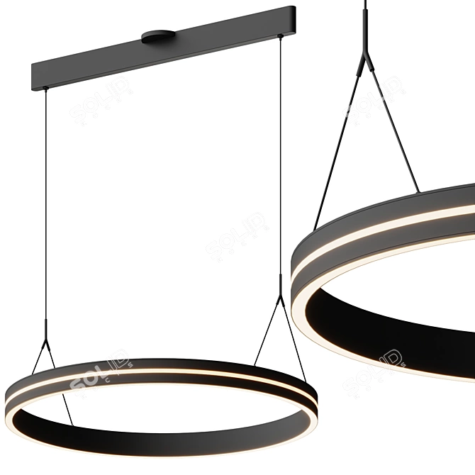 Ethereal Circle Pendant Light 3D model image 1