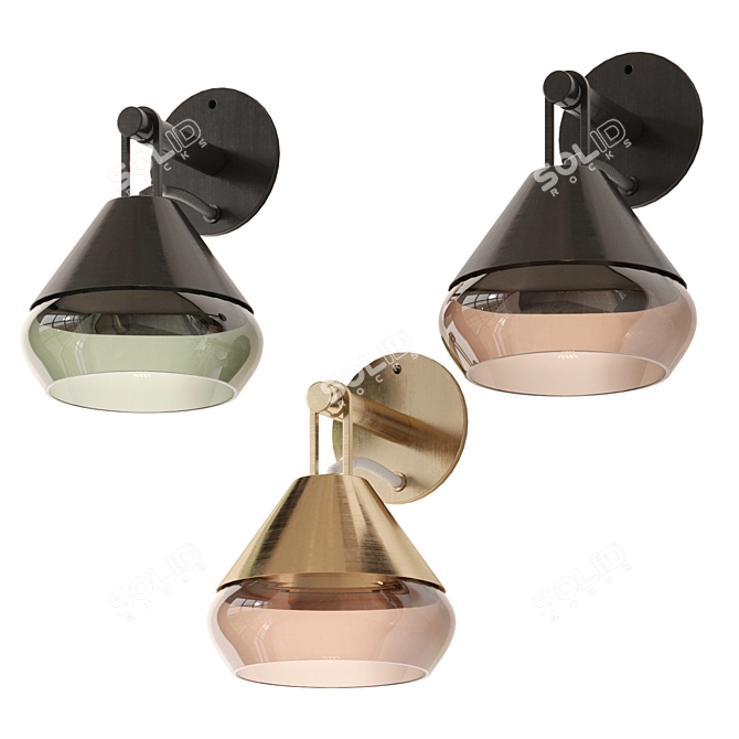 Modern Metal Glass Table Lamp 3D model image 1