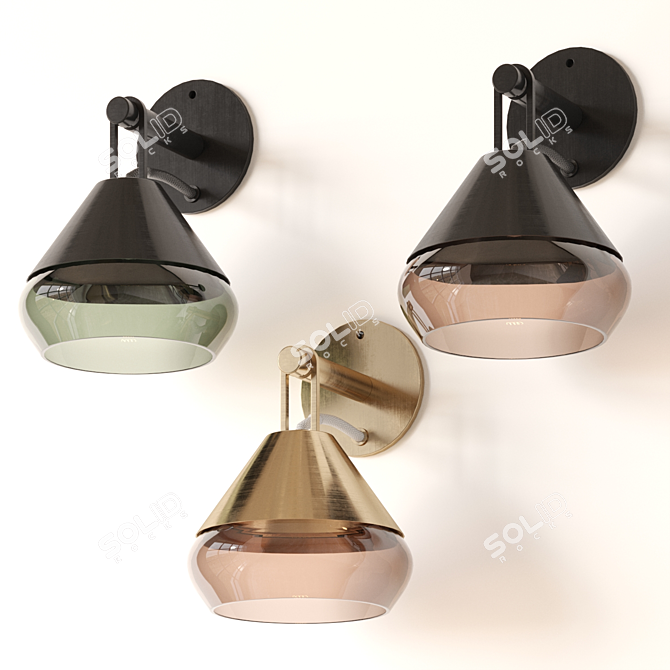 Modern Metal Glass Table Lamp 3D model image 2