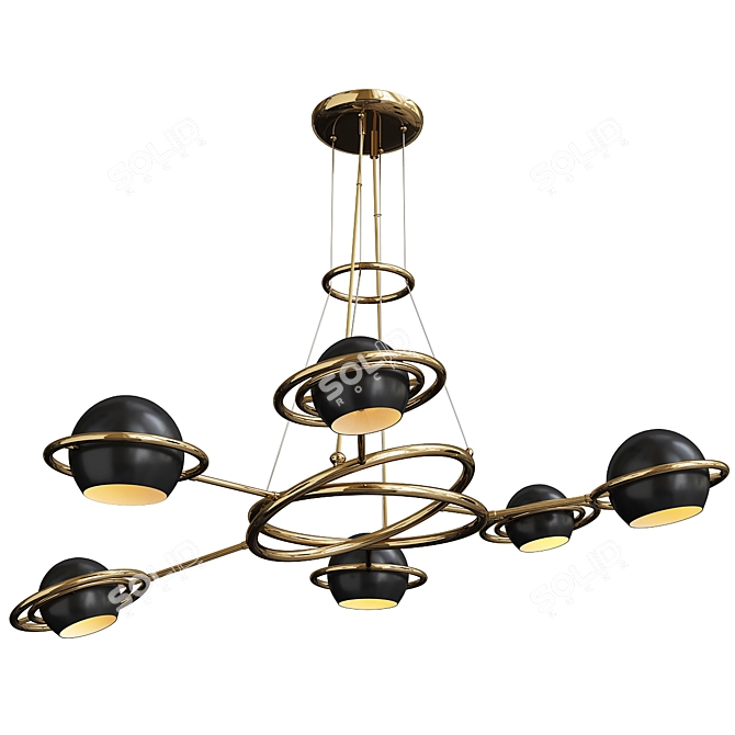 Delightfull Black Cosmo Suspension Light 3D model image 1
