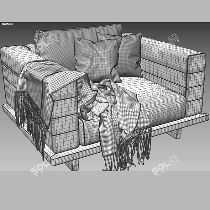 Minimalist Millimeters Malerba MS505 Sofa 3D model image 6