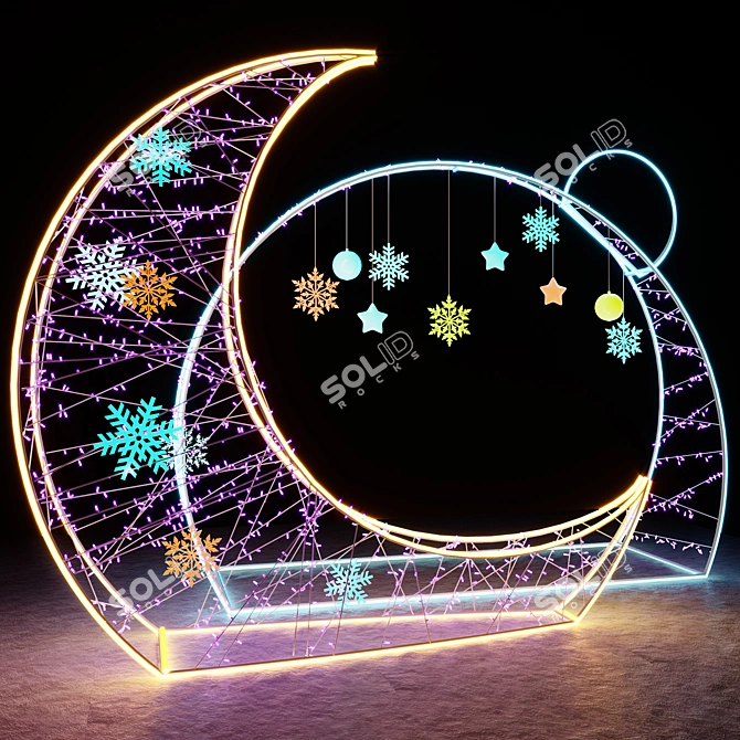 LED Garland Frame Figures 3D model image 1