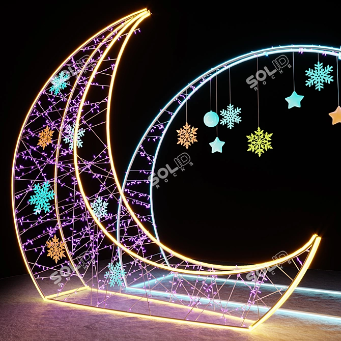 LED Garland Frame Figures 3D model image 2