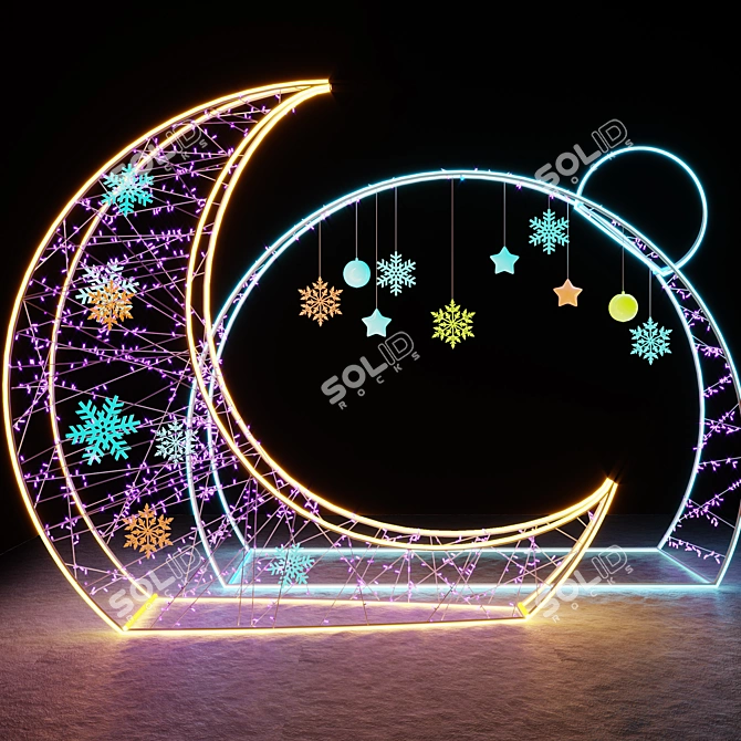 LED Garland Frame Figures 3D model image 3