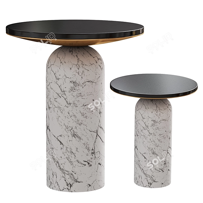 Modern Marble Martini Side Table 3D model image 1