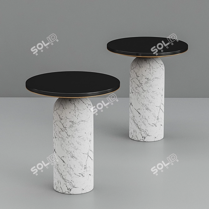 Modern Marble Martini Side Table 3D model image 2