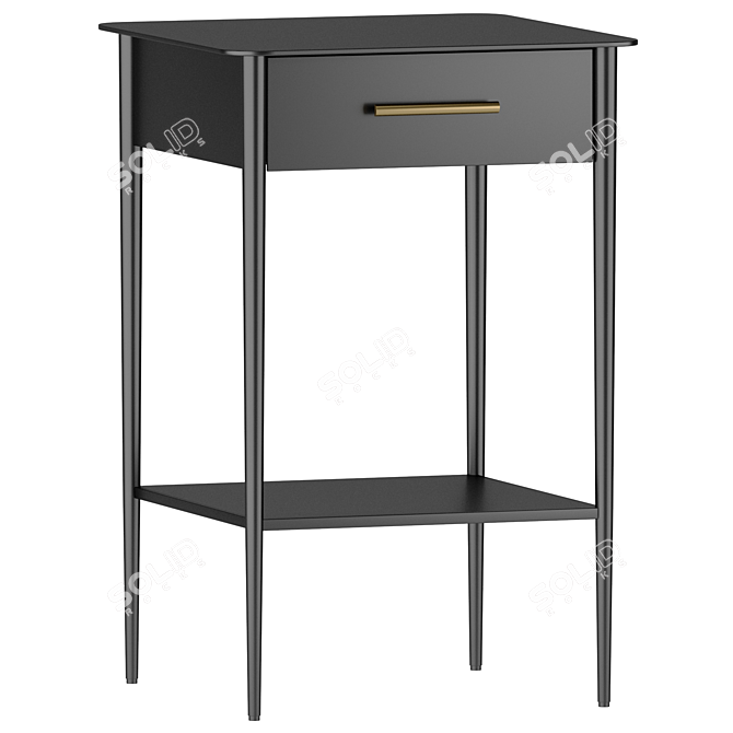 Metalwork 2-Color Nightstand 610mm Height 3D model image 1
