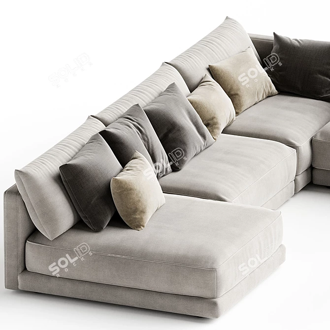 Elegant Katarina Corner Sofa 3D model image 2