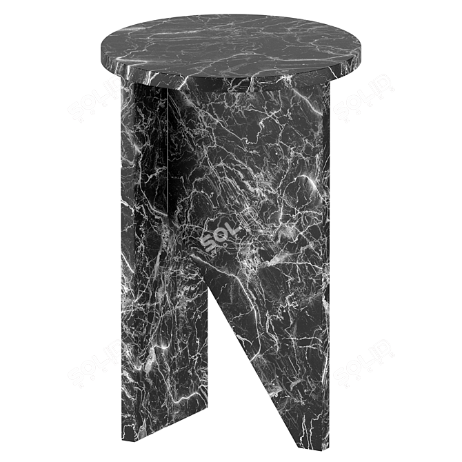 Sleek Marble Side Table 3D model image 1