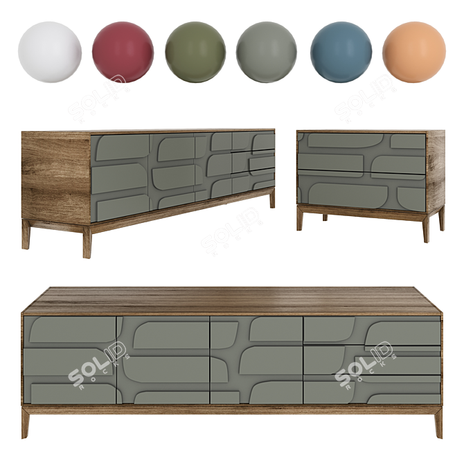 Principle Ellipse Bedroom Furniture Set 3D model image 1