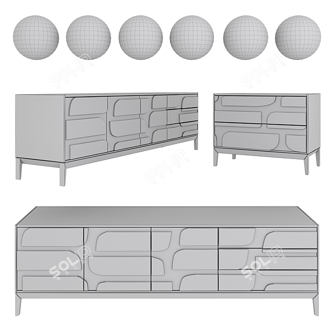 Principle Ellipse Bedroom Furniture Set 3D model image 2